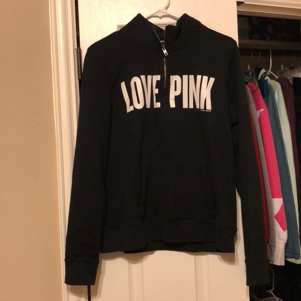 VS Pink 1/4 zip sweatshirt
